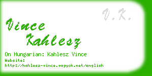 vince kahlesz business card